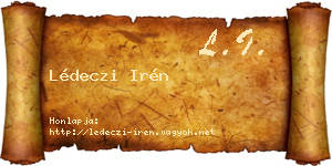 Lédeczi Irén névjegykártya